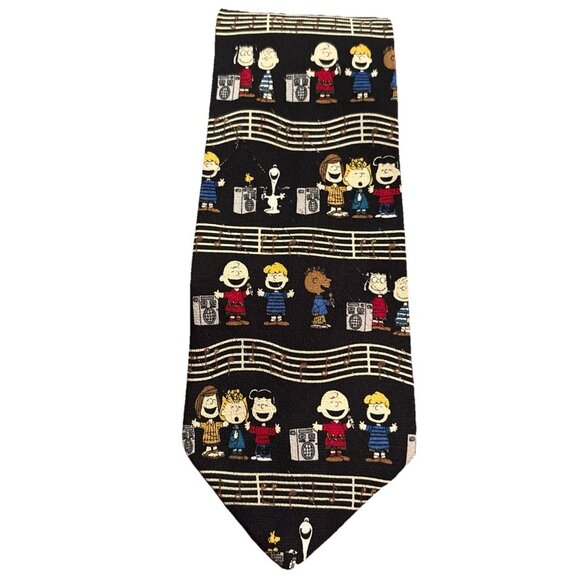 PEANUTS UFS Inc Silk Snoopy & Friends Mens Karaoke Kids Tie - Picture 1 of 3
